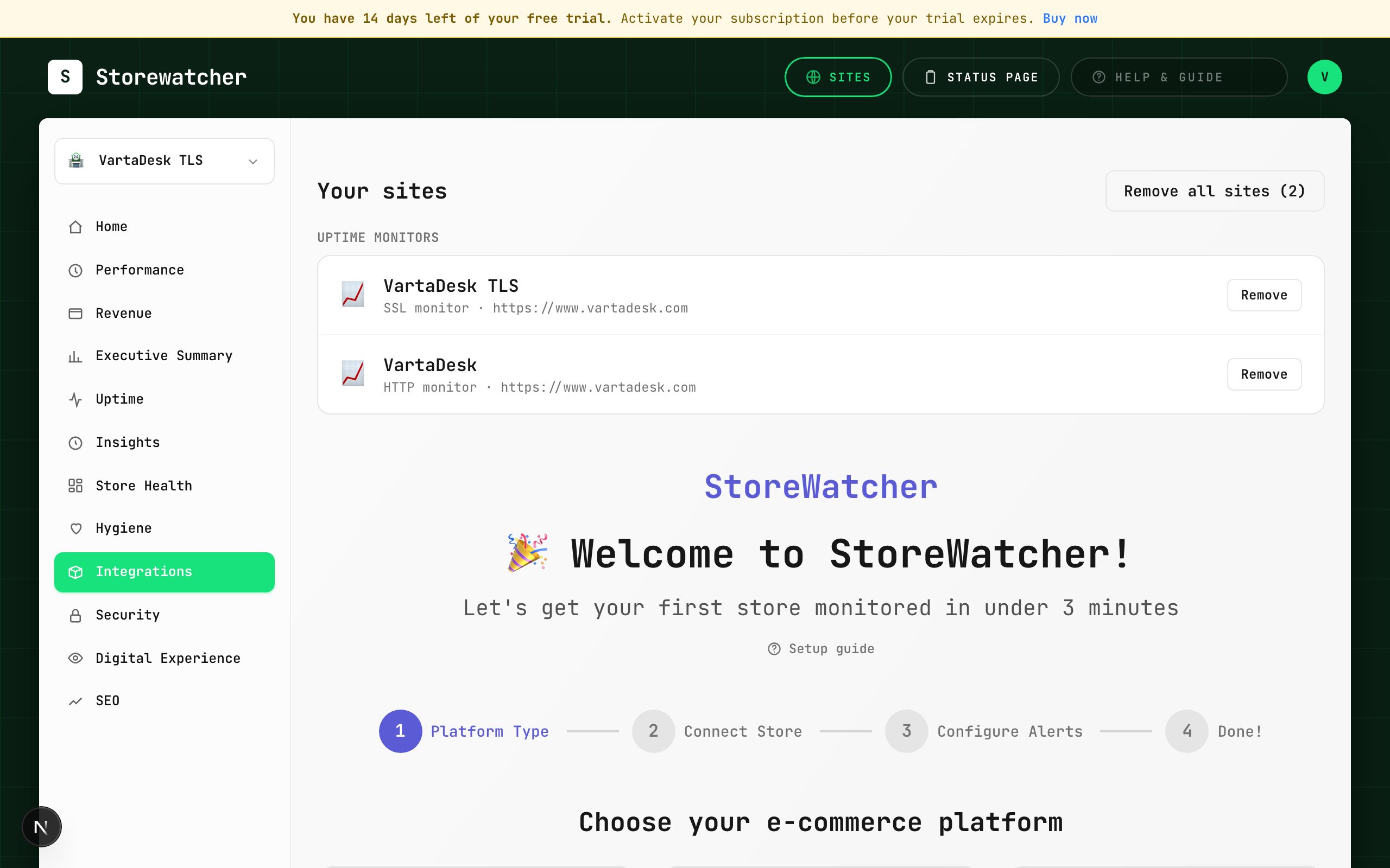 Integrations — pick the platform you actually run.